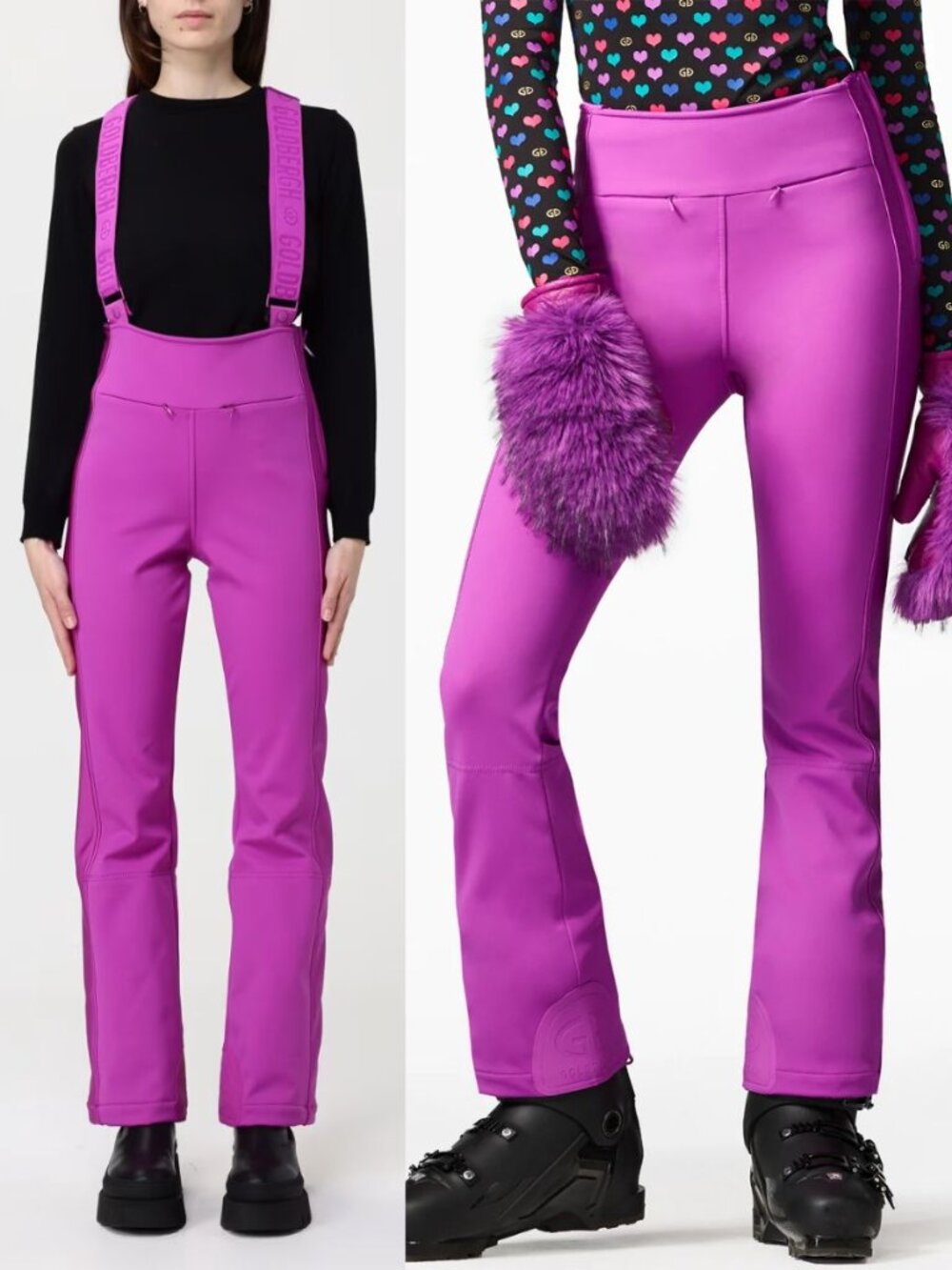 Goldbergh High‎ End Ski Pant Purple Viola Salopettes Flame Suspender Size 8